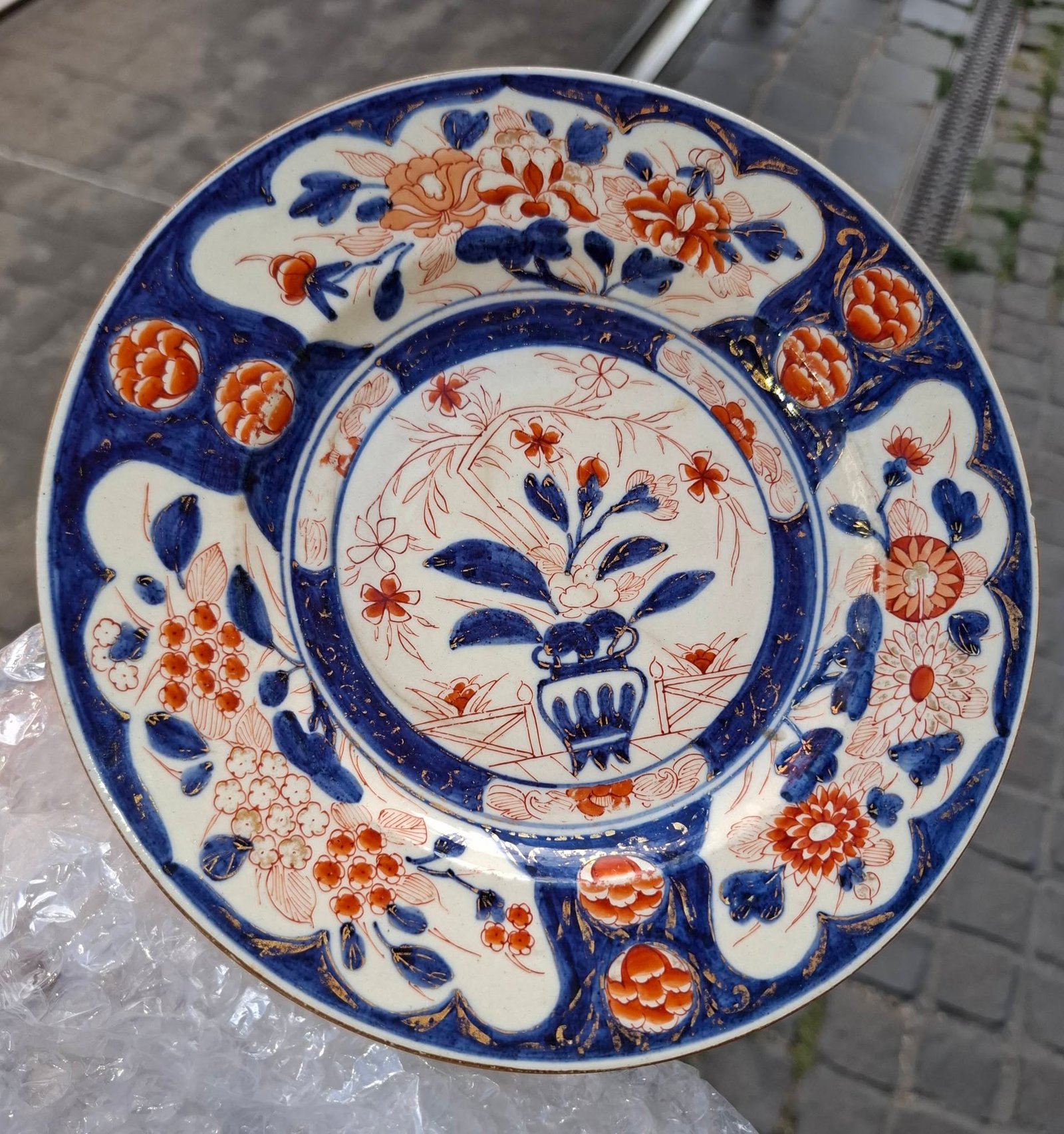 Zsolnay Imari stílusú porcelán tányér – 1